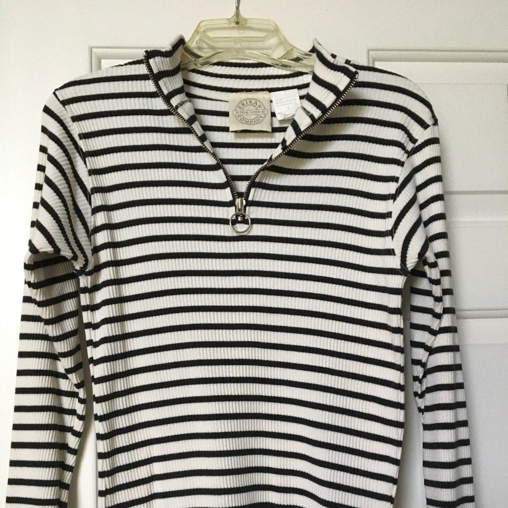 Erika Striped 1/4 Zip Top